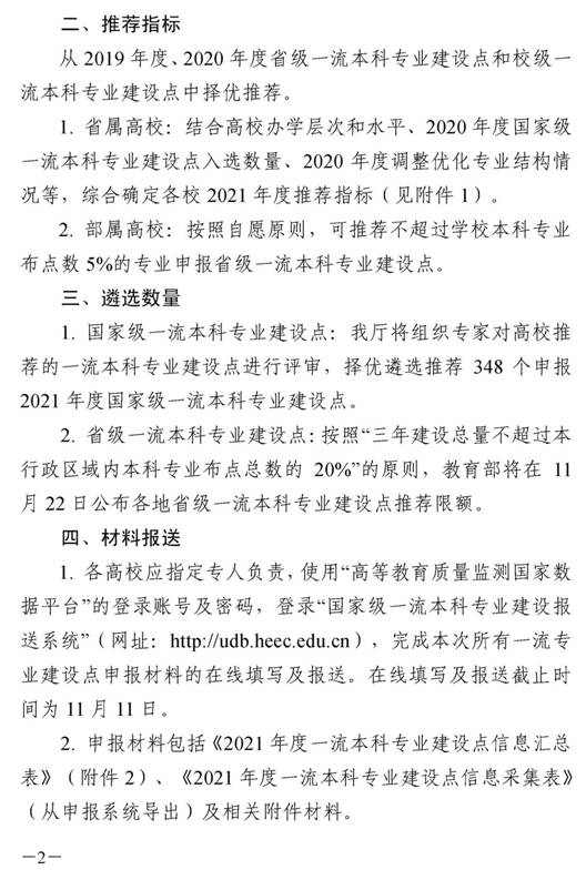 1_湘教通〔2021〕295号　关于开展2021年度国家级和省级一流本科专业建设点报送工作的通知_页面_2