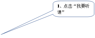 圆角矩形标注:1、点击“我要听课”